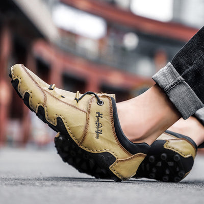 Zapatos Casuales de Cuero para Hombre Talla Grande - Costura a Mano Primavera - Image 13