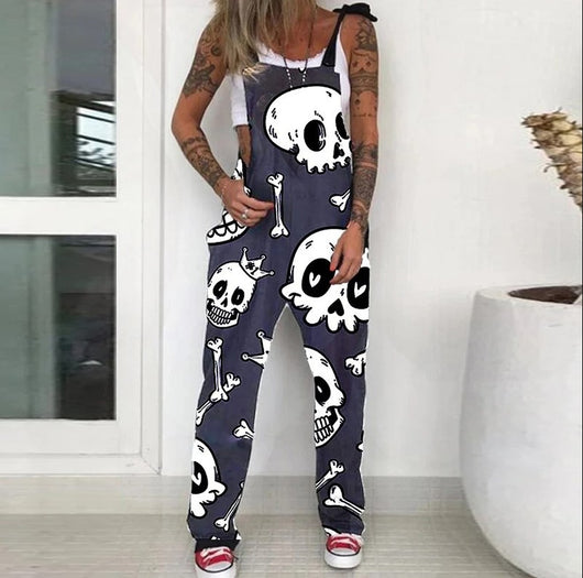 Overol Estilo Urbano con Estampado Calavera para Mujer - Image 7