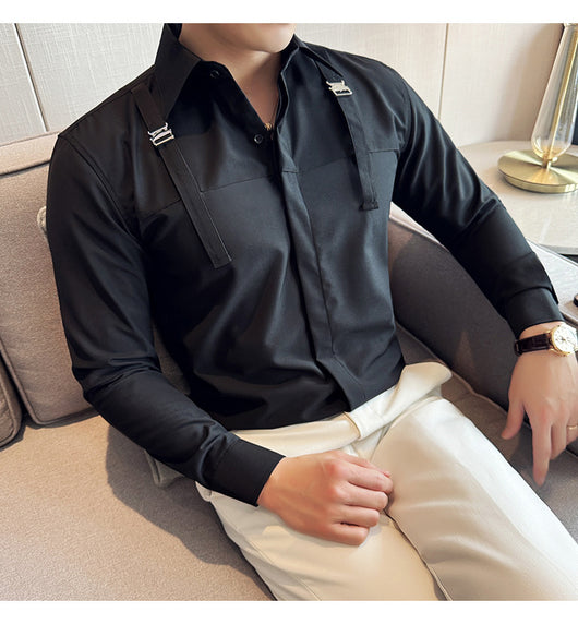 Camisa Minimalista de Manga Larga para Hombre - Estilo Versátil y Moderno - Image 16