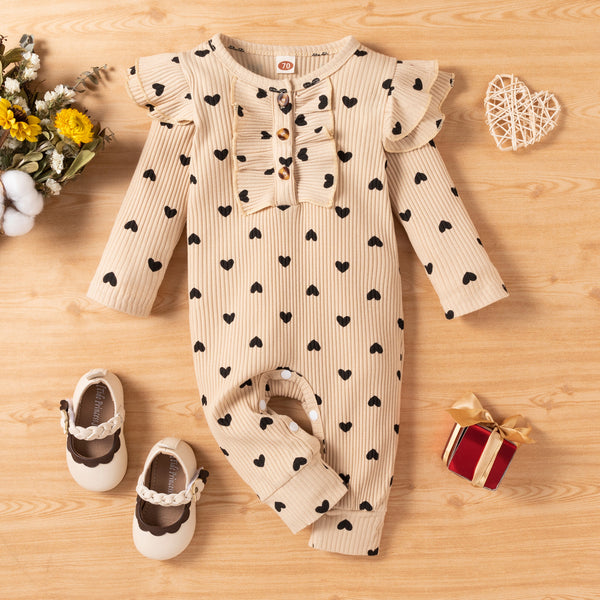 Enterizo de Gateo para Bebé en Algodón con Estampado Love