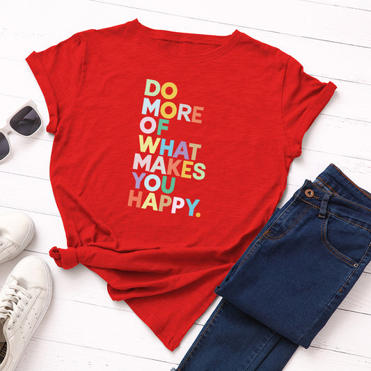 Camiseta Suelta de Cuello Redondo con Letras para Mujer - Image 2