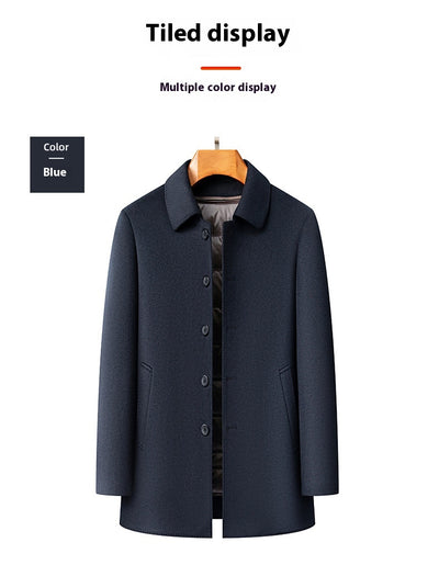 Abrigo de Lana Reversible con Solapa para Hombre Maduro - Image 8