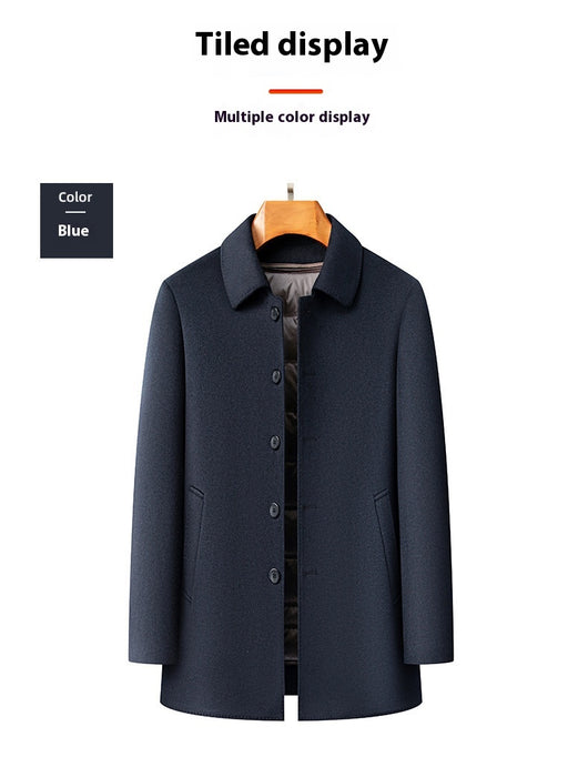 Abrigo de Lana Reversible con Solapa para Hombre Maduro - Image 8