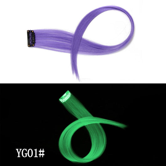 Extensión de Cabello Luminoso con Clip - Mechón Arcoíris 50 CM sin Rastro - Image 2