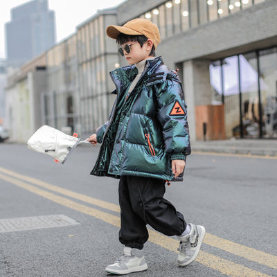 Abrigo de Plumón de Pato Blanco Estilo Occidental para Niños Grandes - Image 14