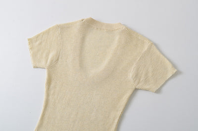 Blusa Ajustada de Lana Estilo Europeo - Cuello Redondo Liso y Elástico - Image 39