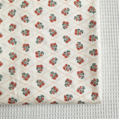 Tela de Algodón Twill Rojo Jujuba con Patrón de Celosía - Ancho para Puertas - Image 10