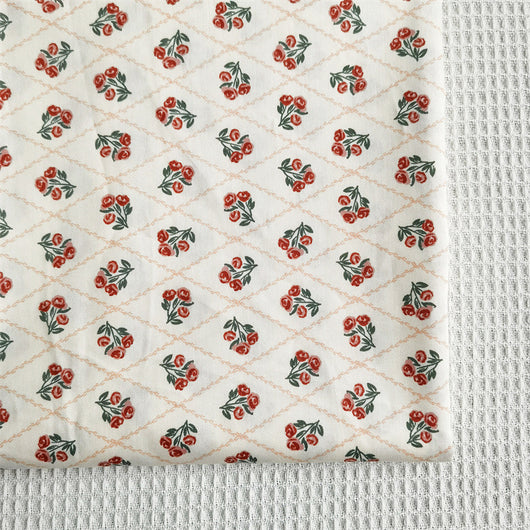 Tela de Algodón Twill Rojo Jujuba con Patrón de Celosía - Ancho para Puertas - Image 10