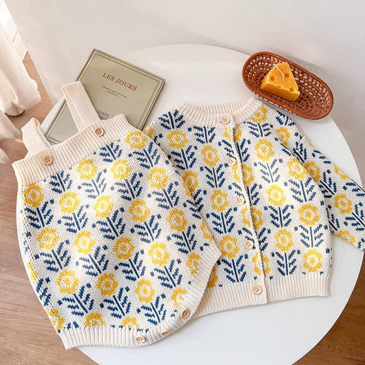 Cardigan Tejido Floral para Bebé - Romper Suéter Infantil - Image 7