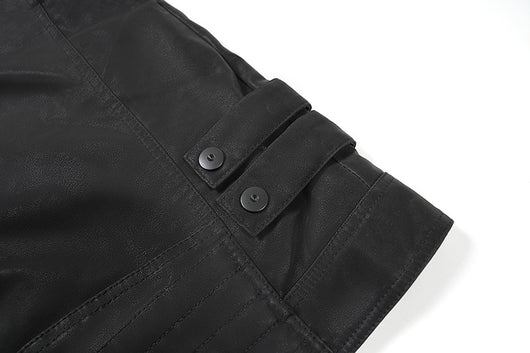 Chaqueta de Cuero PU con Cuello Mao para Hombre - Image 11