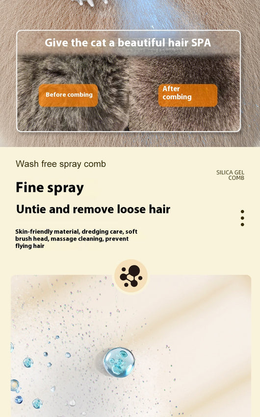 Cepillo Masajeador Eléctrico con Spray para Mascotas - Gatos y Perros - Image 12