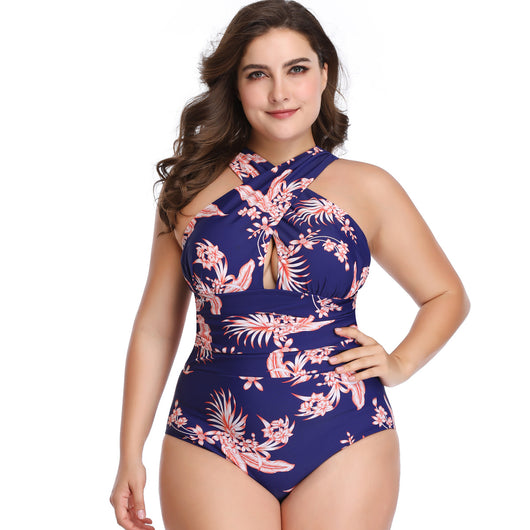 Traje de Baño Enterizo Moldeador Tallas Grandes con Diseño Cruzado - Image 11