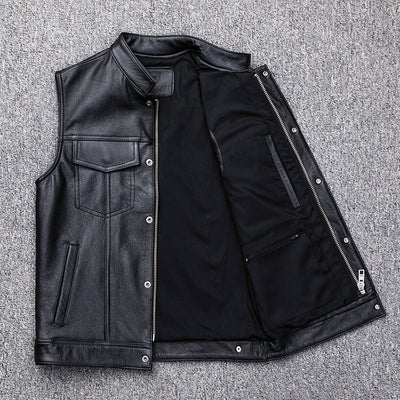Chaleco de Cuero para Motociclista - Estilo Casual Tallas Grandes - Image 3