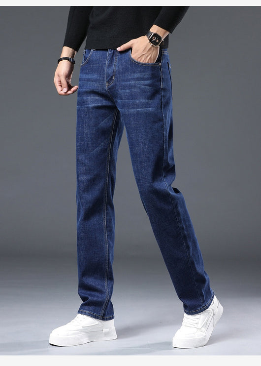 Pantalones Vaqueros Gruesos Forrados en Fleece para Hombre Talla Grande - Image 25