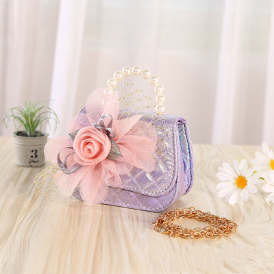 Bolso Bandolera Tejido con Perlas Floral - Image 5