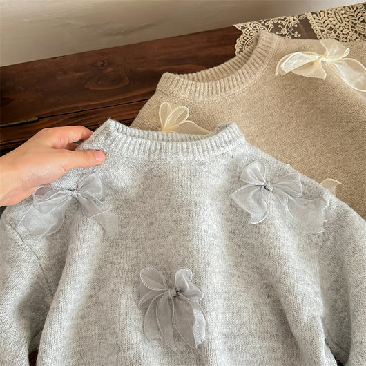 Suéter Infantil con Moño - Tejido Elegante para Niñas - Image 14