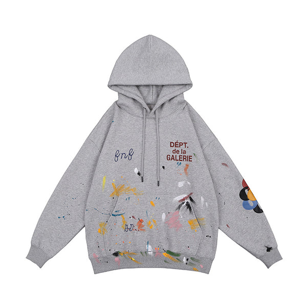 Sudadera Hip Hop Distressed Vintage con Splash de Graffiti Unisex