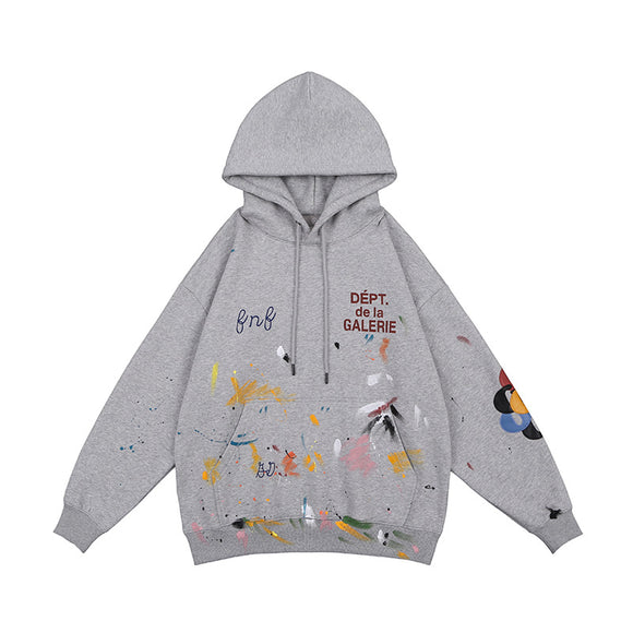 Sudadera Hip Hop Distressed Vintage con Splash de Graffiti Unisex