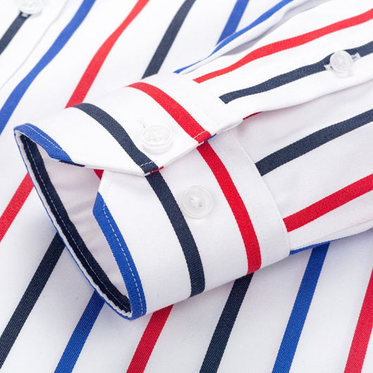 Camisa Business Casual de Algodón con Rayas Verticales Antirruga - Image 3