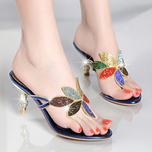 Sandalias Plateadas con Strass y Tacón Stiletto para Mujer