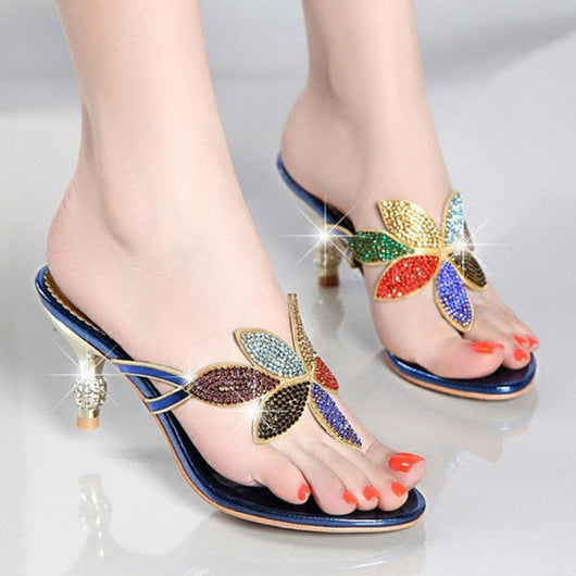 Sandalias Plateadas con Strass y Tacón Stiletto para Mujer