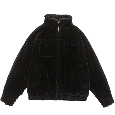 Chaqueta Acolchada Retro con Cuello Parado - Abrigo de Trabajo Holgado - Image 5