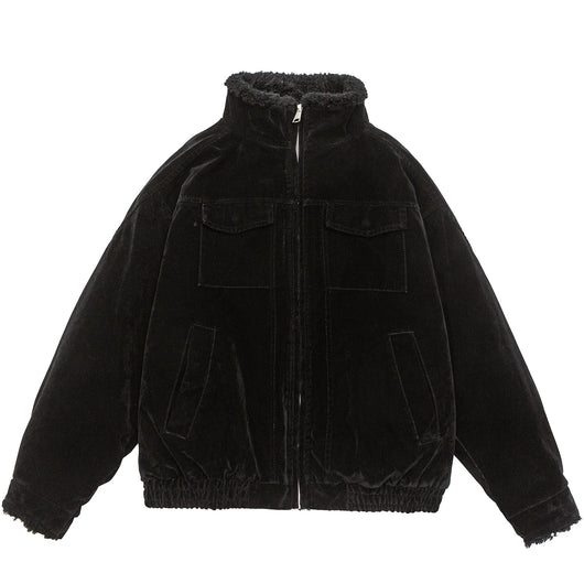 Chaqueta Acolchada Retro con Cuello Parado - Abrigo de Trabajo Holgado - Image 5