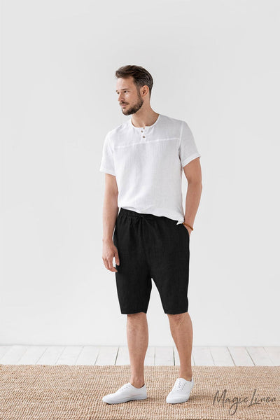 Pantalones Cortos Holgados de Algodón y Lino para Verano - Image 7