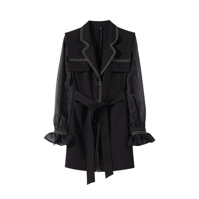 Blusa Elegante con Encaje en Mangas y Cintura - Image 2