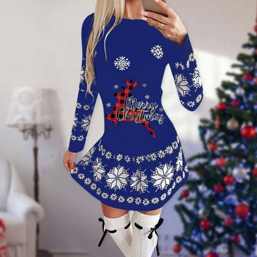 Vestido Navideño Cuello Redondo Manga Larga - Image 25