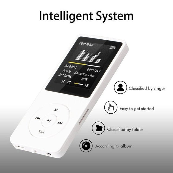 Reproductor MP3/MP4 Portátil con Pantalla 1.8" y Ranura para Tarjeta de Memoria