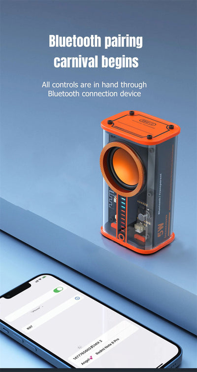 Parlante Bluetooth K07 Transparente con Luces LED Sincronizadas y Subwoofer TWS Estéreo - Image 17
