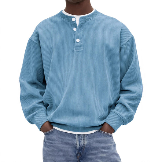Suéter de Algodón Pana Acanalado para Hombre - Casual y Elegante