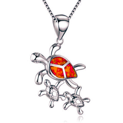 Collar de plata con colgante de tres tortugas para mujer - Image 10