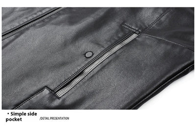 Chaqueta de Cuero Casual Acolchada para Hombre con Forro Polar - Image 35