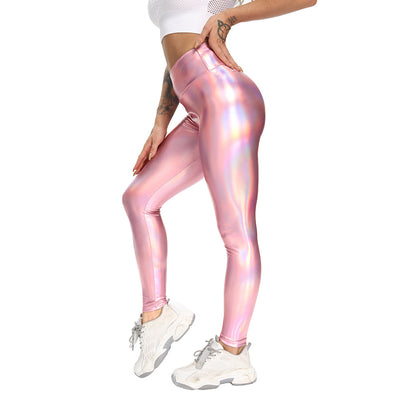 Pantalones de Yoga Levantacaderas de Cintura Alta en Cuero Elástico - Image 12