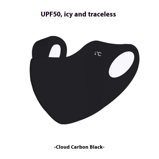 Light pink ice silk sun protection mask with ear loops and neck coverage, featuring small ventilation holes. - Image 14