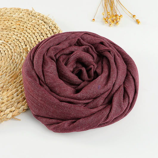 Pañuelo Artístico de Algodón y Lino en Colores Puros para Mujer - Image 11