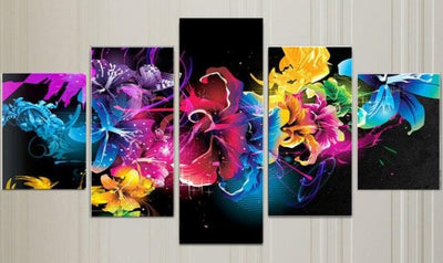 Pintura de Diamantes Flores Neón Multiuadro - Image 10