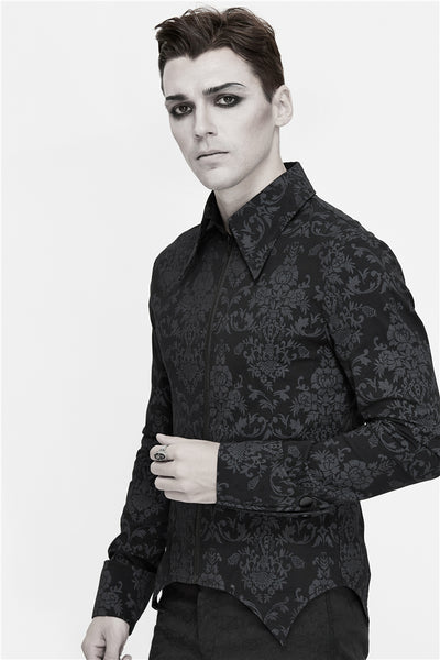 Camisa Hombre Cuello Alto Cremallera Bordada Manga Larga - Image 3