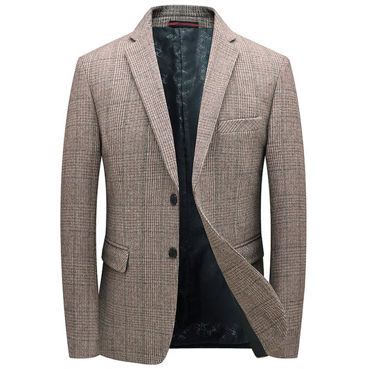 Blazer Cuadros Gris Elegante de Una Botonadura - Image 2