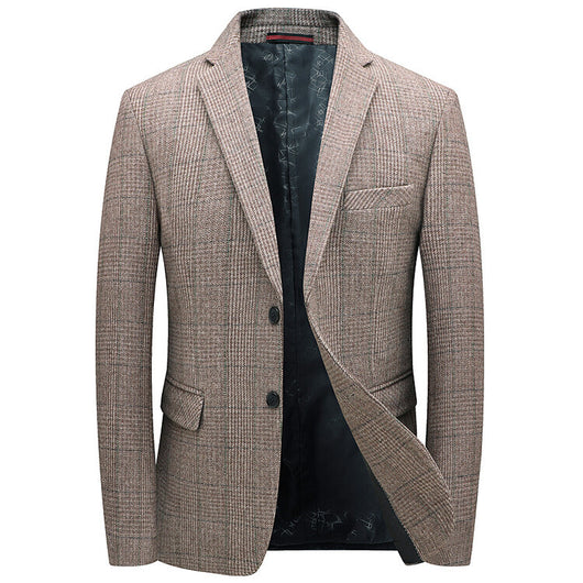 Blazer Cuadros Gris Elegante de Una Botonadura - Image 2