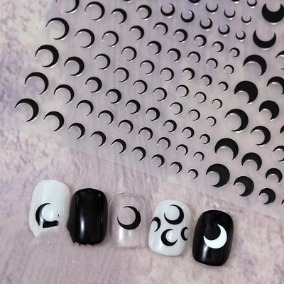 Stickers de Uñas Mariposa Rosa con Relieve Blanco y Negro - Image 44