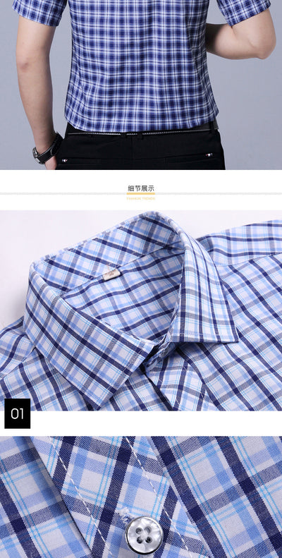 Camisa Cuadros Hombre Cuello Solapa Grande Estilo Casual Profesional - Image 19
