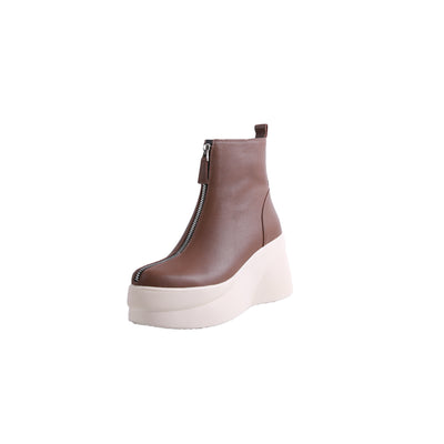 Botines de Cuero Tacón Cuña Versátil - Image 6