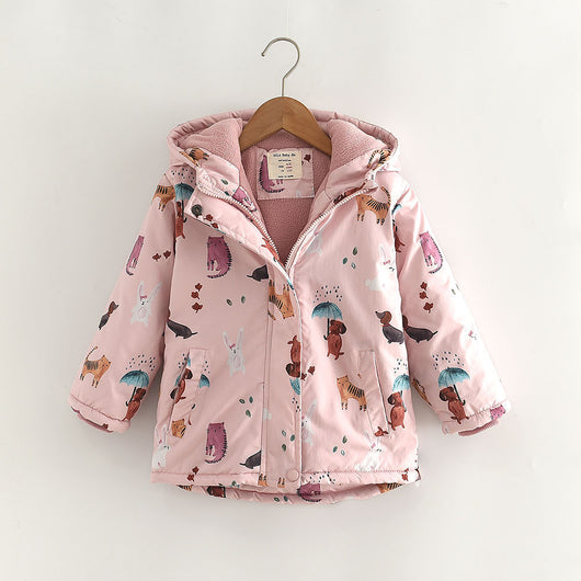 Abrigo Infantil Estampado Cartoon Acolchado a Prueba de Viento - Image 5