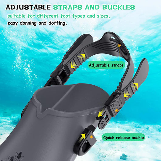 Aletas Cortas de Alta Elasticidad para Snorkel - Hombre y Mujer Ajustables - Image 3
