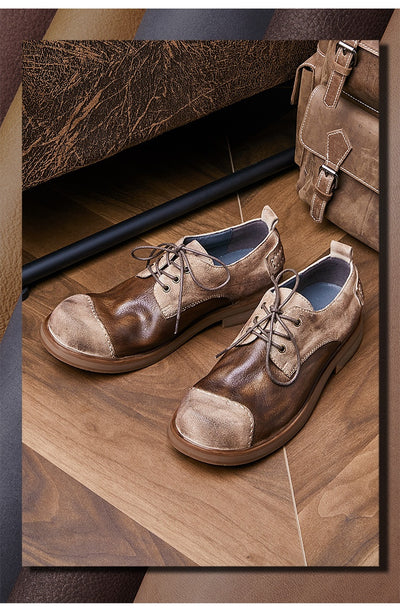 Zapatos de Cuero Genuino Hechos a Mano Estilo Británico Otoñal para Hombre - Image 8