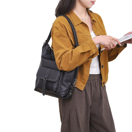 Bolso de Hombro Multifuncional en Cuero Genuino para Mujer - Image 5