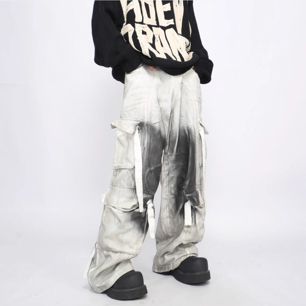 Pantalones Cargo Multi-bolsillos Hombre Corte Recto Cómodo
